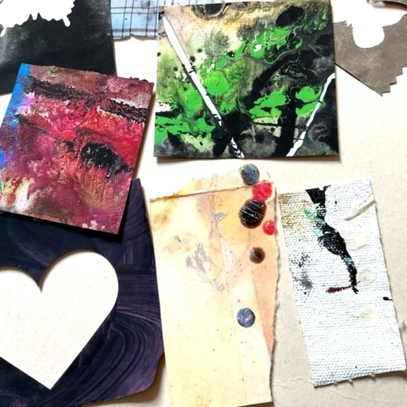 Junk Journal Pack  15+ Hand painted Pieces, Great for scrapbooking, collage - Picture 9 of 11